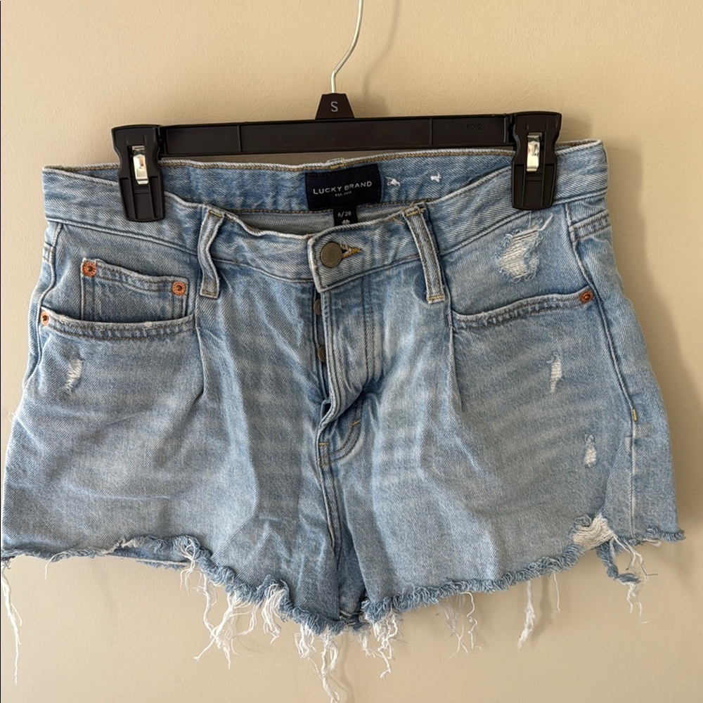 Lucky Brand Blue Jean Shorts Distressed